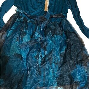 BloomChic Elegant Blue Midi Dress